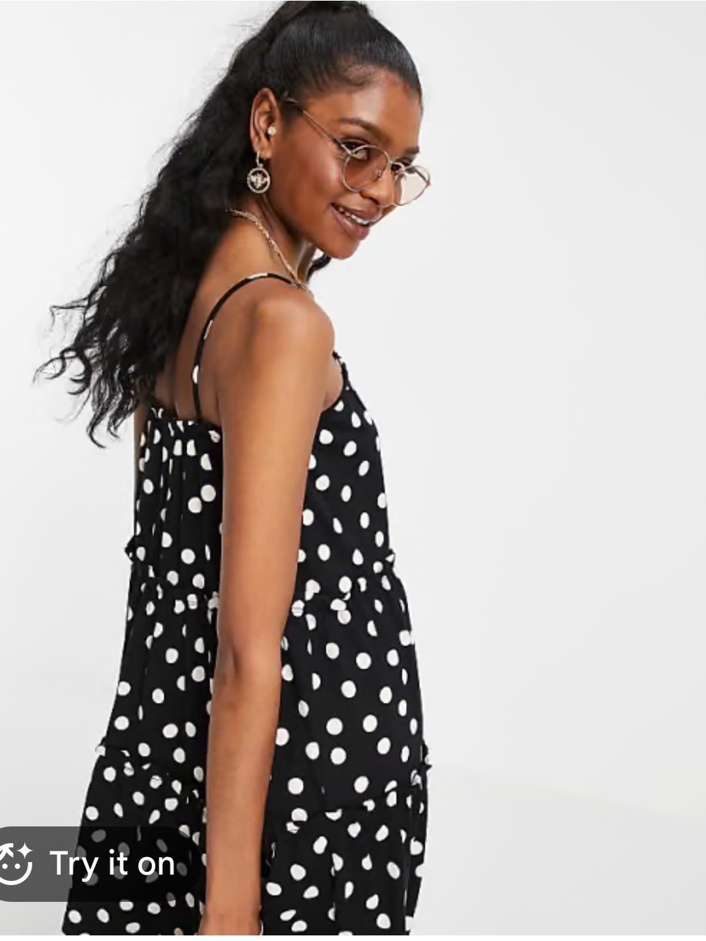 ASOS DESIGN Black & White Polka Dot Dress